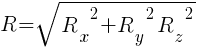 Описание: Описание: Описание: R=sqrt{{R_x}^2+{R_y}^2{R_z}^2}