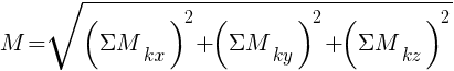 Описание: Описание: Описание: M=sqrt{({{Sigma}M_{kx}})^2+({{Sigma}M_{ky}})^2+({{Sigma}M_{kz}})^2}