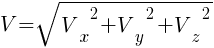 Описание: Описание: Описание: V=sqrt{{V_x}^2+{V_y}^2+{V_z}^2}